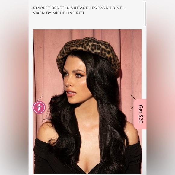 Vixen by Micheline Pitt Accessories - STARLET BERET IN VINTAGE LEOPARD PRINT - VIXEN BY MICHELINE PITT